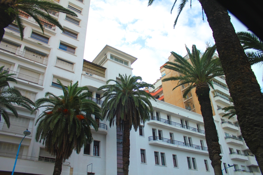 Casablanca near the cruise port is beautiful.  Tall whitewashed buildings with palm trees.